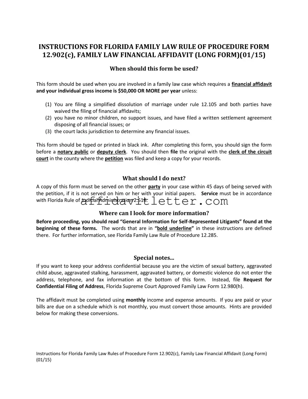 Download Financial Affidavit 12 902 C Template